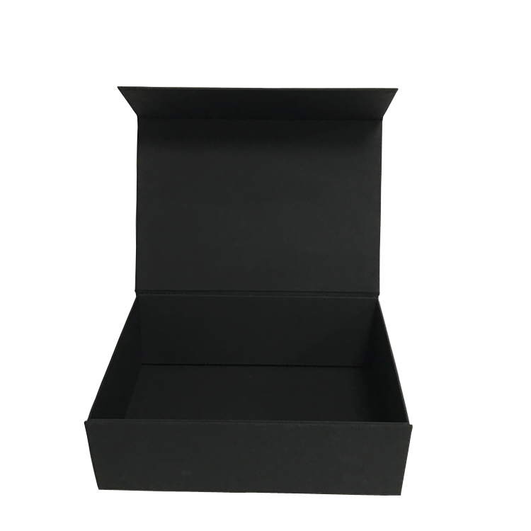 Packaging Black Gift Box Filp Magnetic Print Logo-2