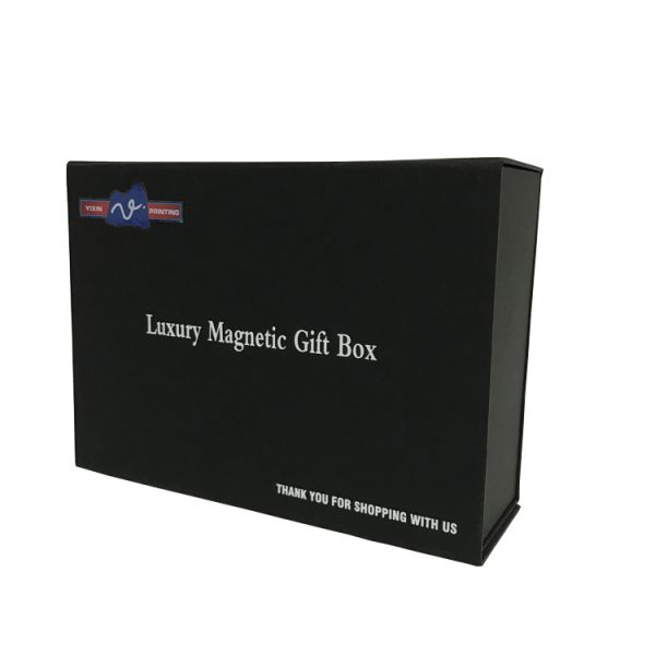 Packaging Black Gift Box Filp Magnetic Print Logo-4