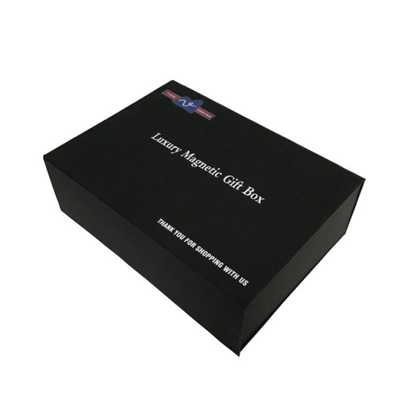 Packaging Black Gift Box Filp Magnetic Print Logo-5